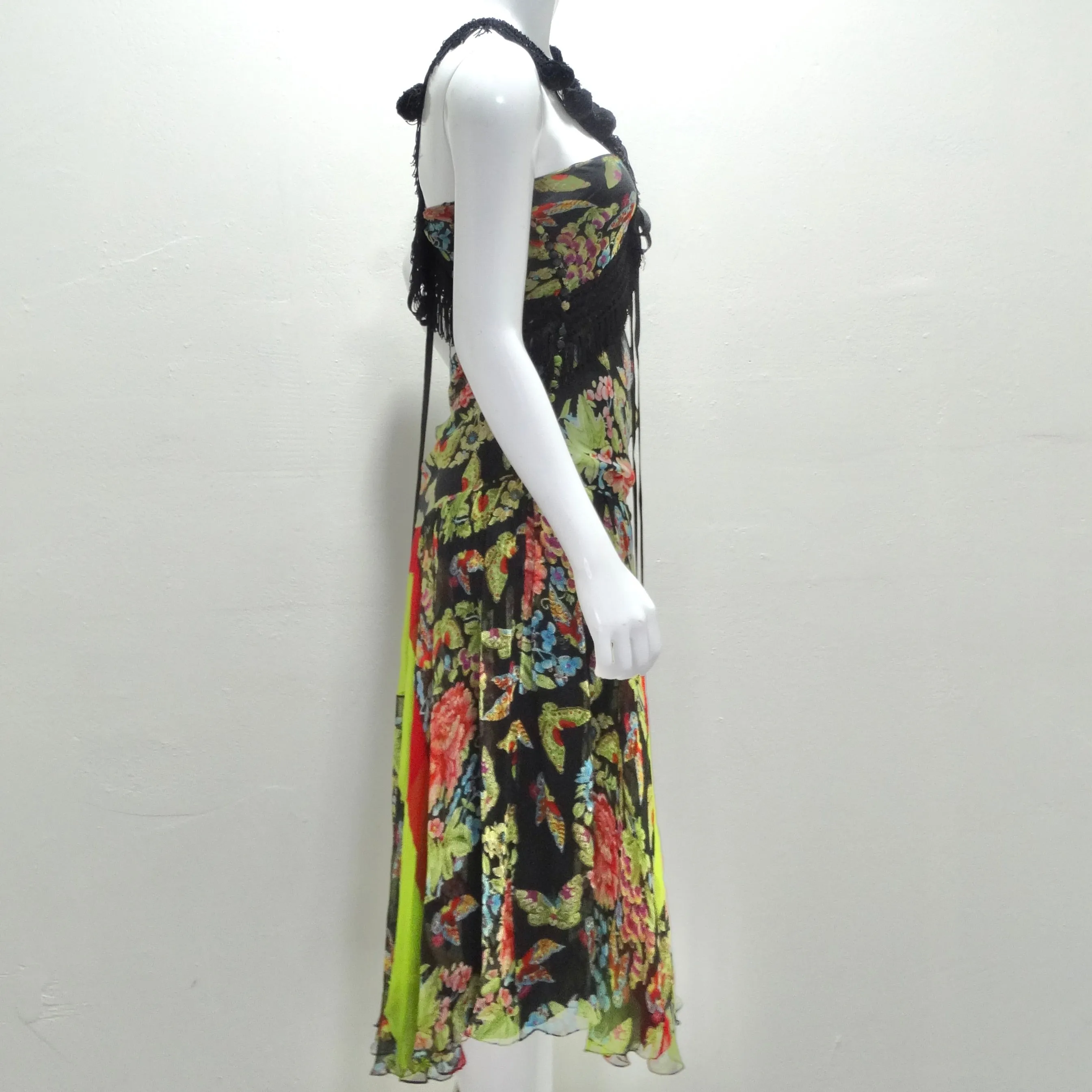 John Galliano F/W 2002 Esquimeau Printed Silk Bias Cut Dress