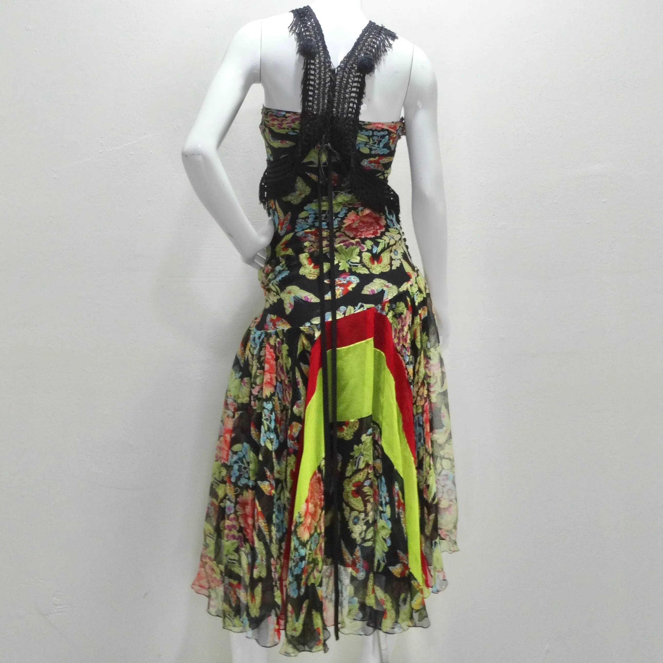 John Galliano F/W 2002 Esquimeau Printed Silk Bias Cut Dress