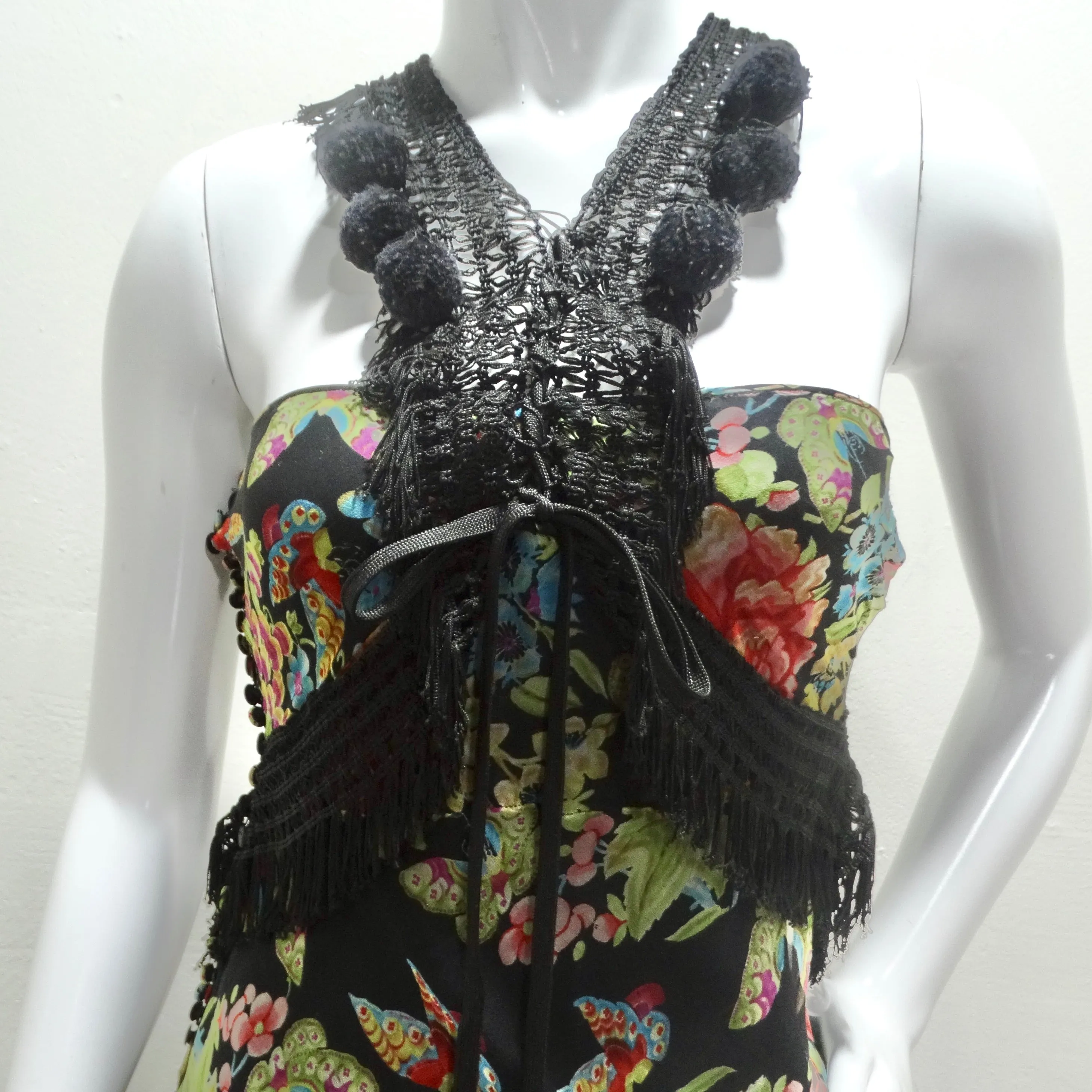 John Galliano F/W 2002 Esquimeau Printed Silk Bias Cut Dress