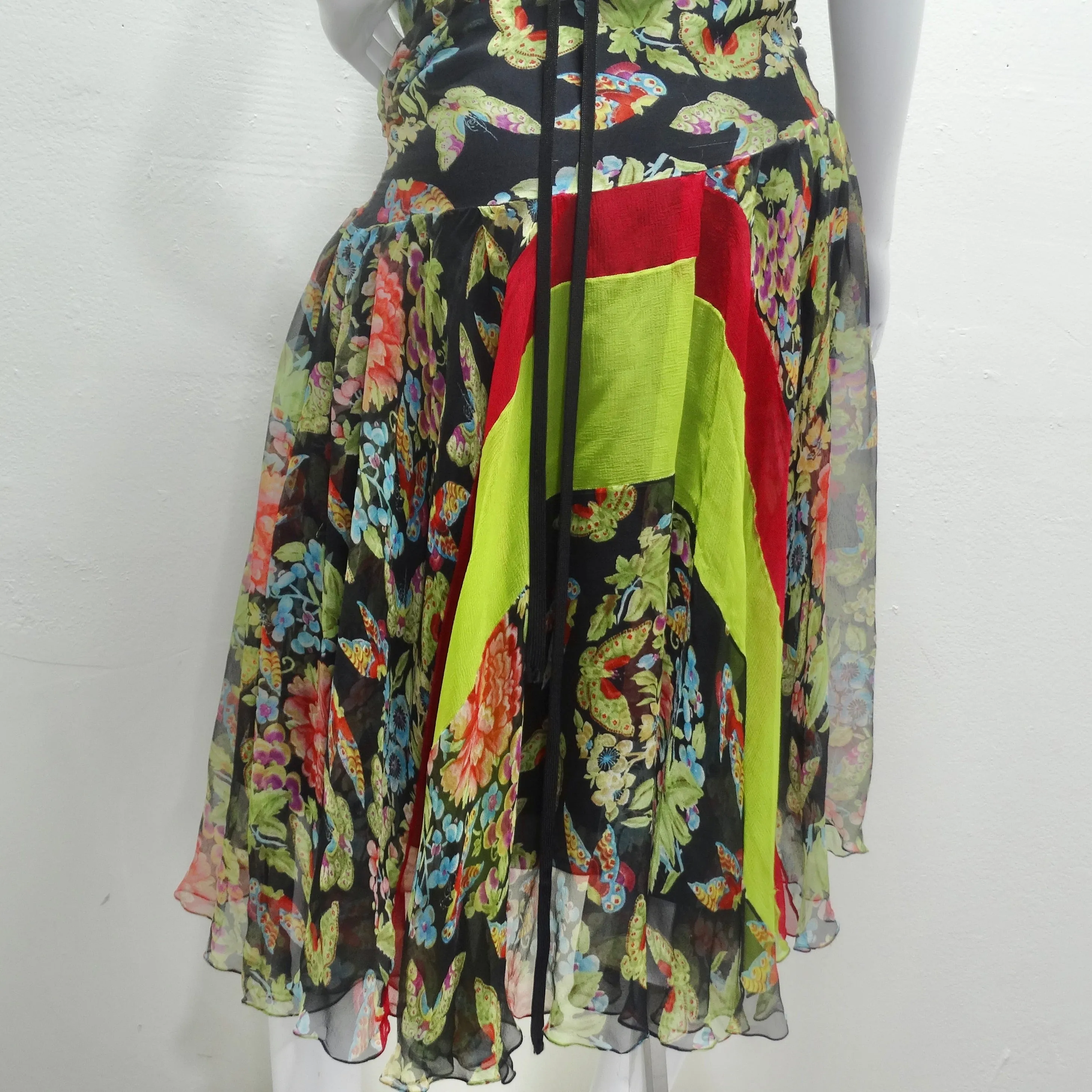 John Galliano F/W 2002 Esquimeau Printed Silk Bias Cut Dress