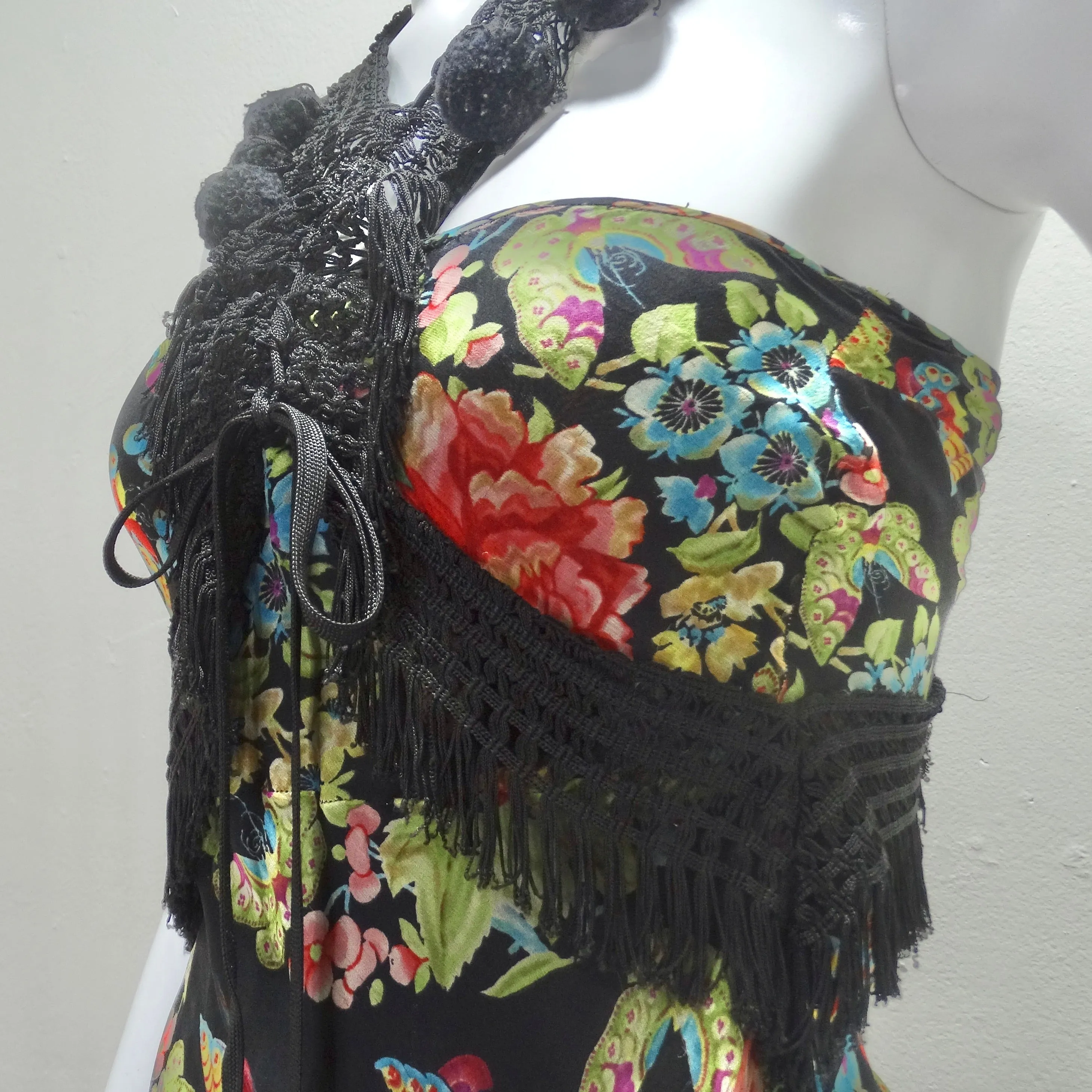 John Galliano F/W 2002 Esquimeau Printed Silk Bias Cut Dress