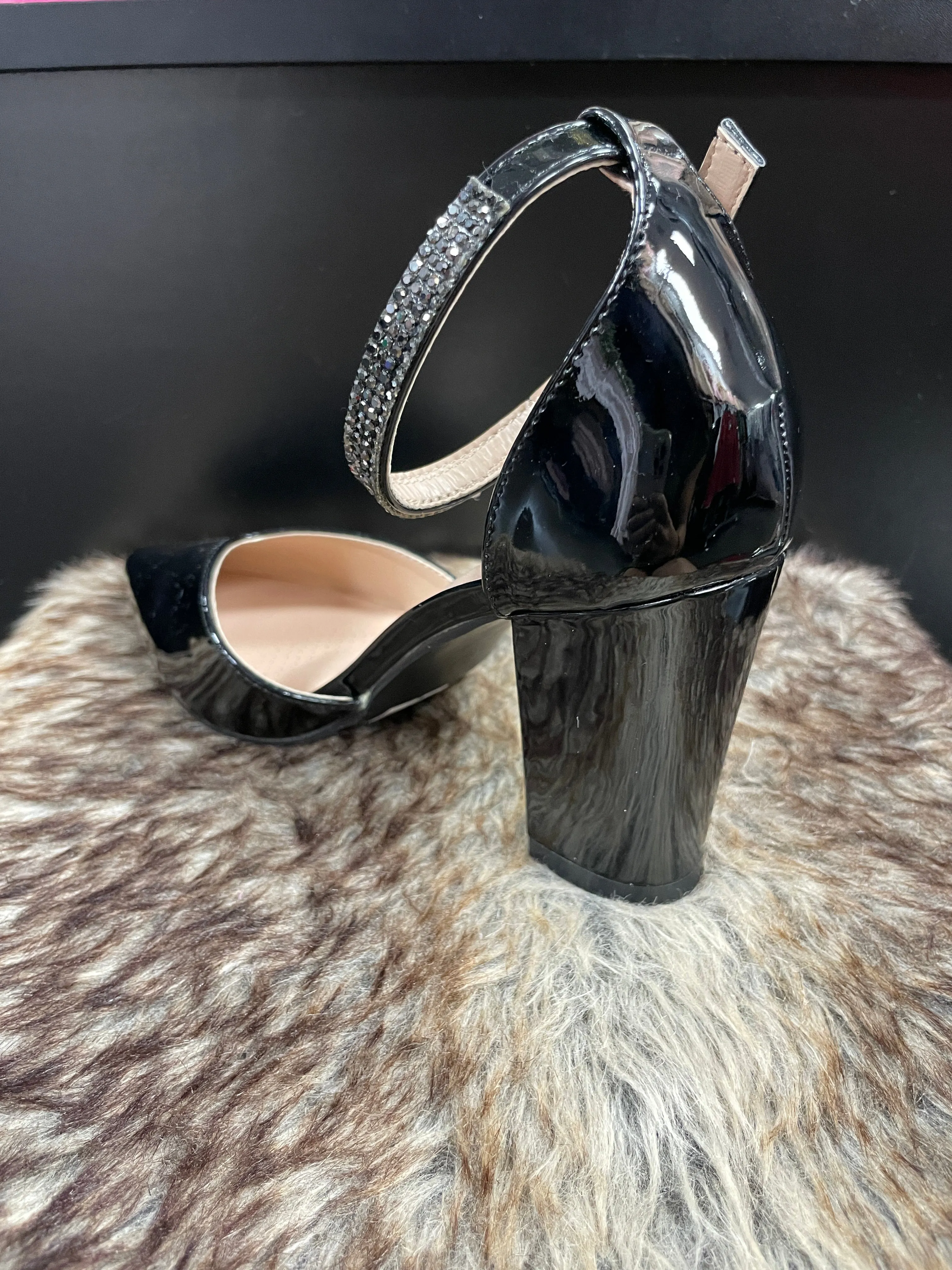 Joselin Black Metallic Heels