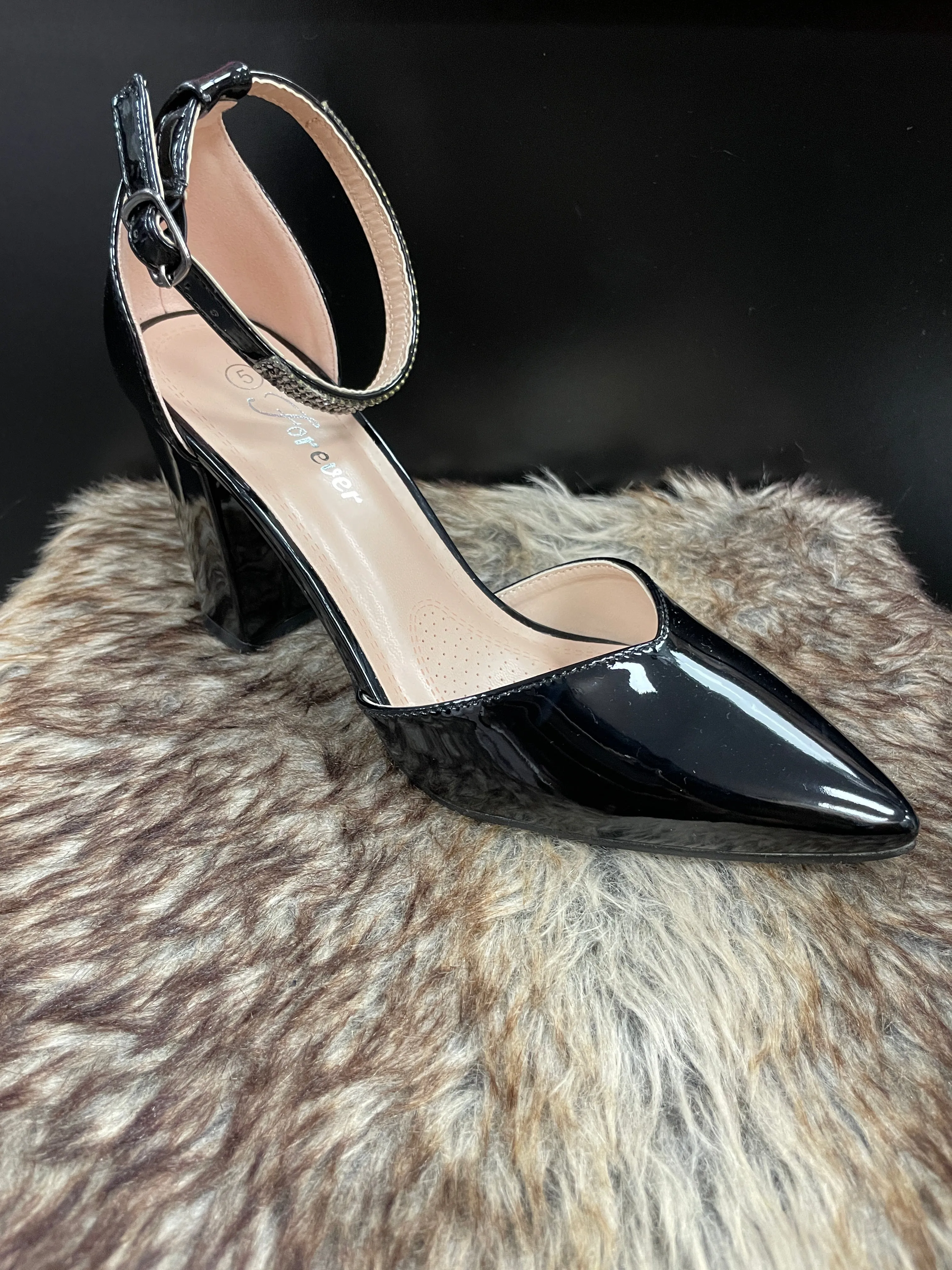 Joselin Black Metallic Heels