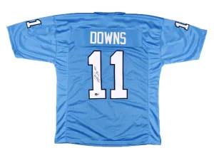 JOSH DOWNS AUTOGRAPHED UNC NORTH CAROLINA TAR HEELS #11 BLUE JERSEY BECKETT