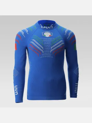 Koszulka termoaktywna UYN Natyon 3.0 Junior Italy UW Shirt LG SL.Turtle Neck niebieski