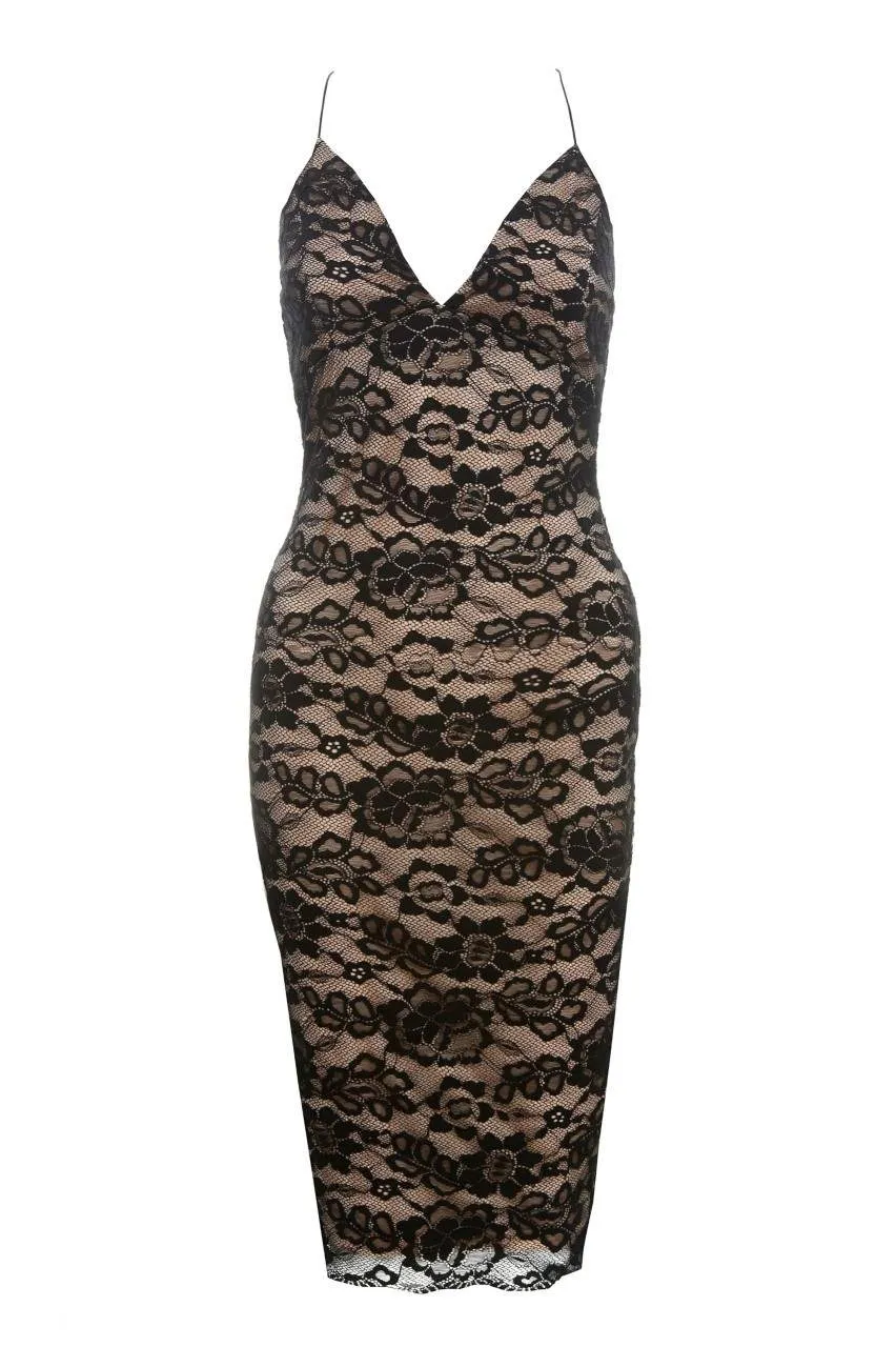 Lace Strappy Bodycon Dress