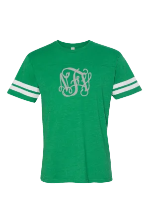 L.A.T. Adult Varsity Tee, Green/White *Personalize It
