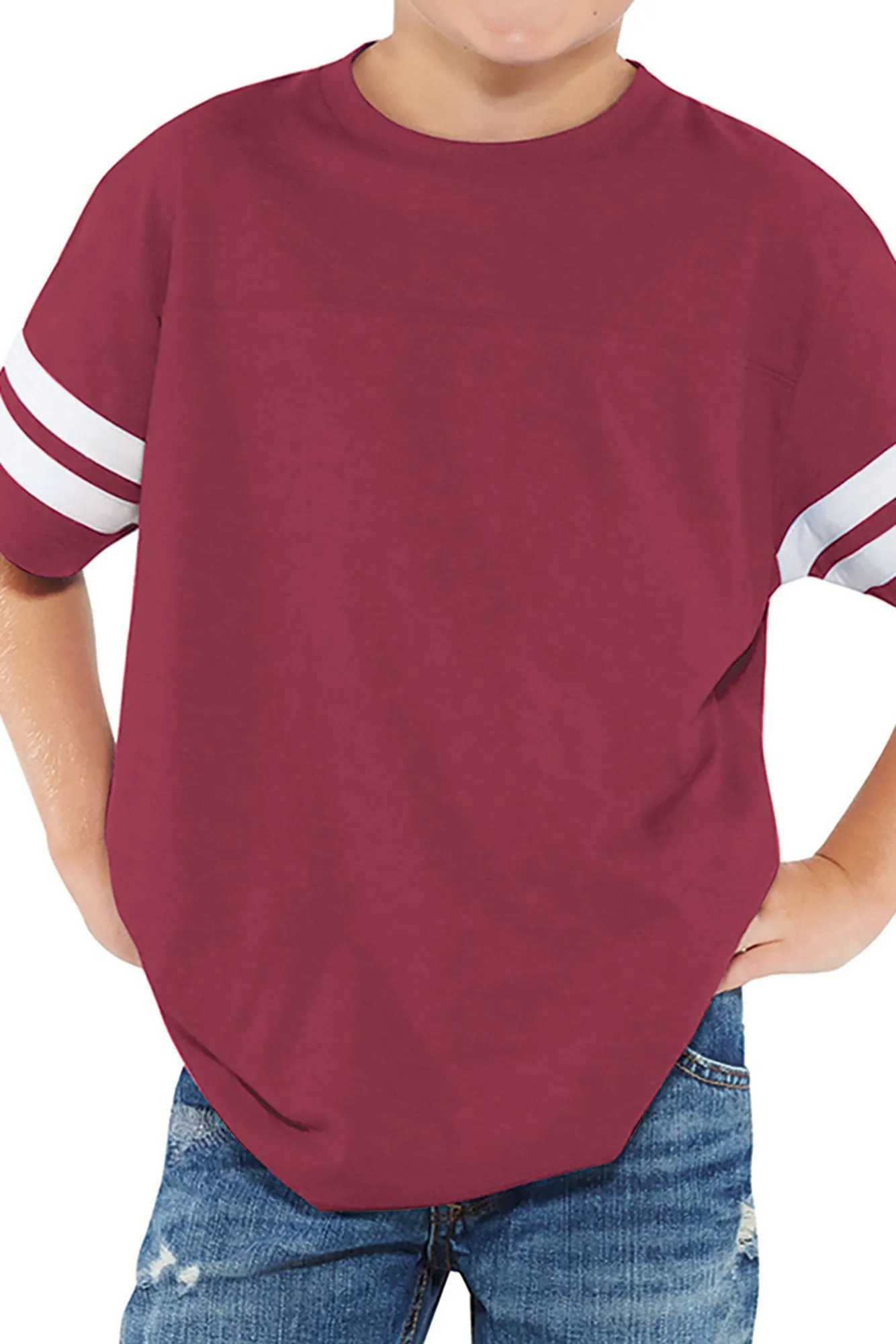 L.A.T. Youth Fine Jersey Varsity Tee, Burgundy *Personalize It
