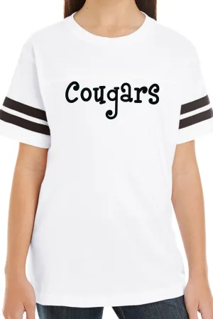 L.A.T. Youth Fine Jersey Varsity Tee, White/Black *Personalize It