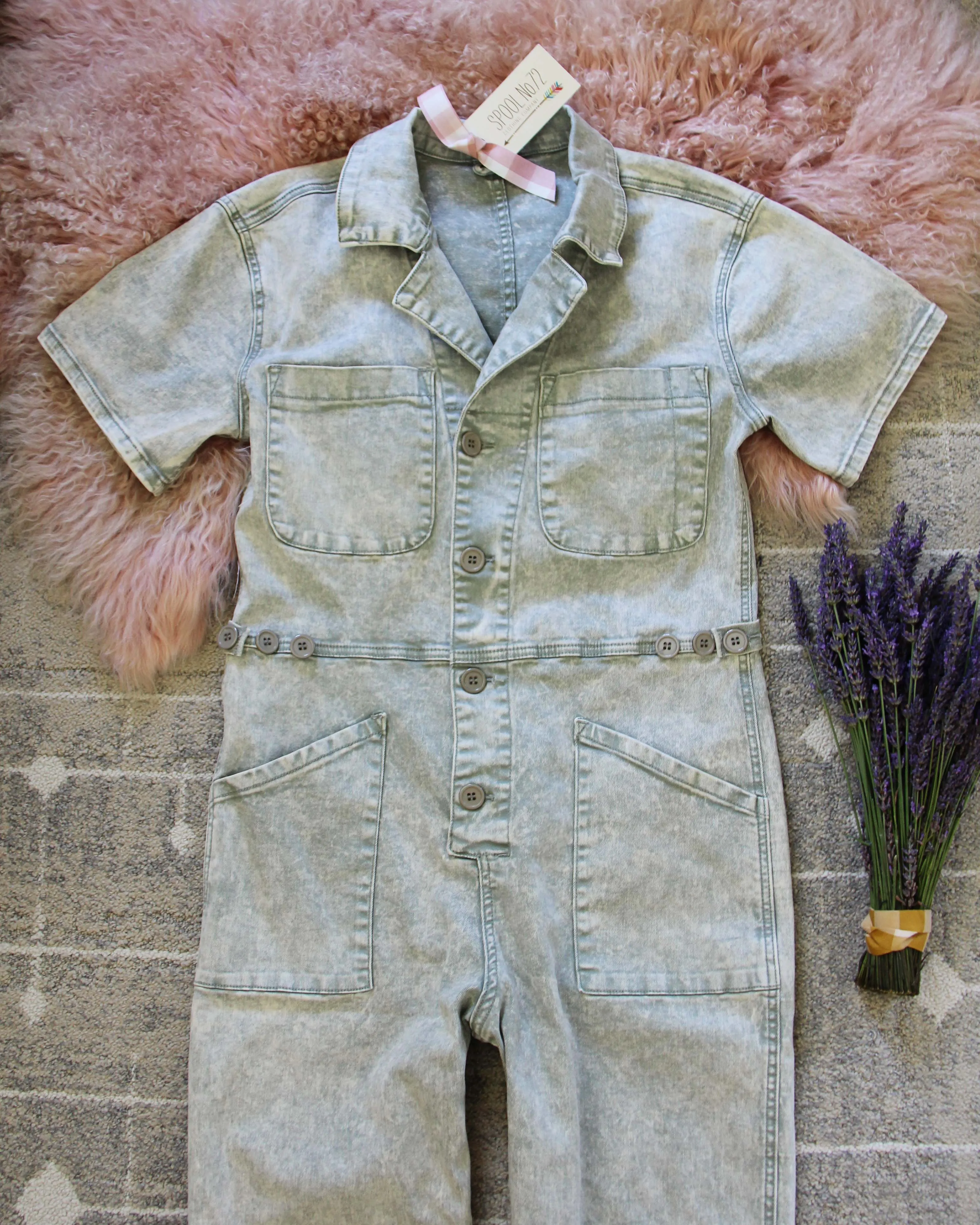 Lavender Farm Coveralls in Sage