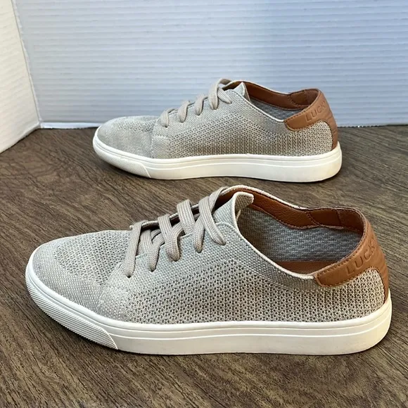 Lucky Brand Leigan Cream Beige Sneakers Size 7