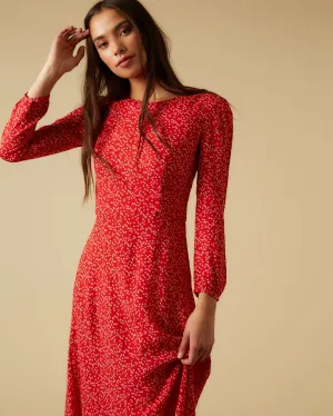 Marisol dress, Red Micro Ditsy
