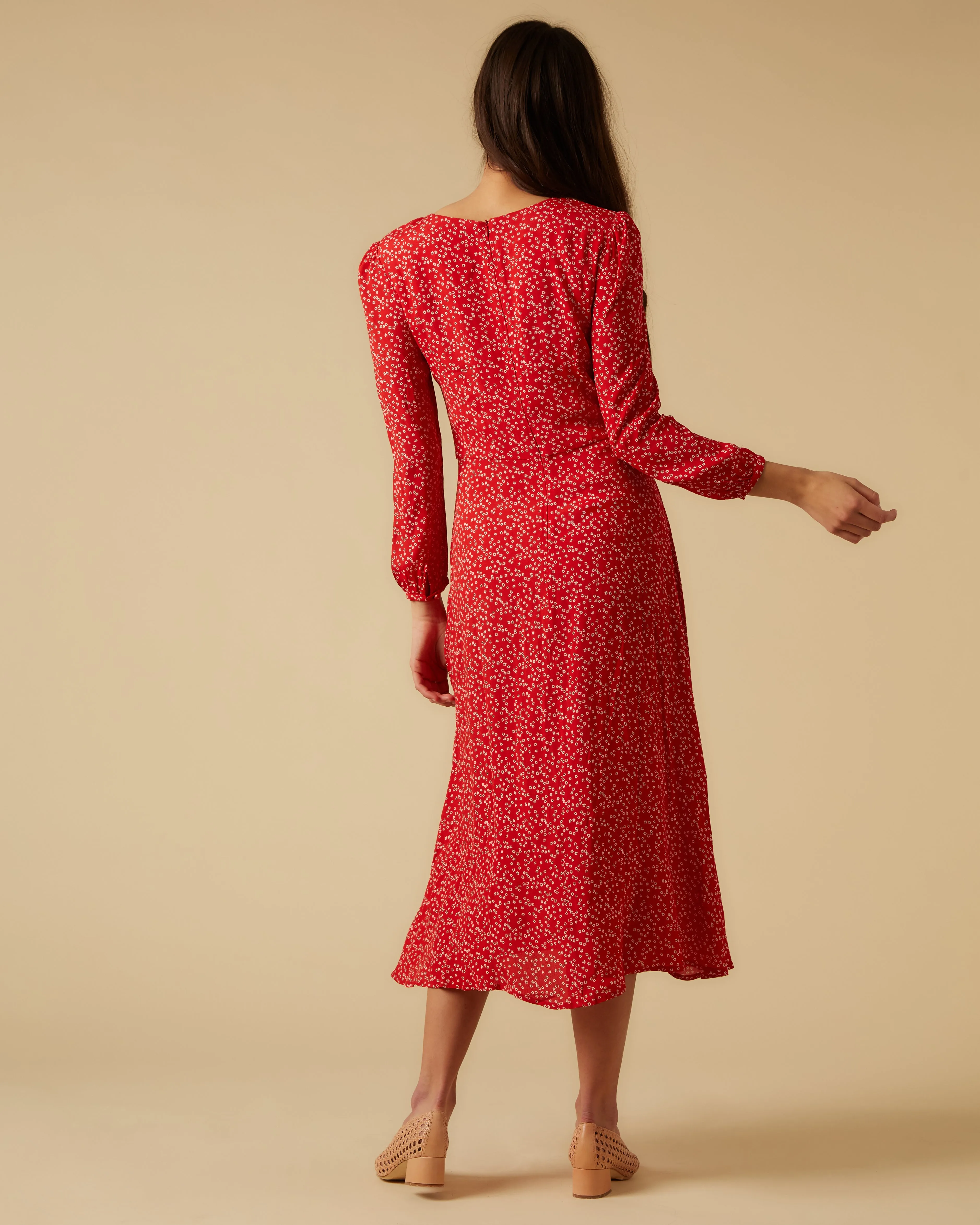 Marisol dress, Red Micro Ditsy