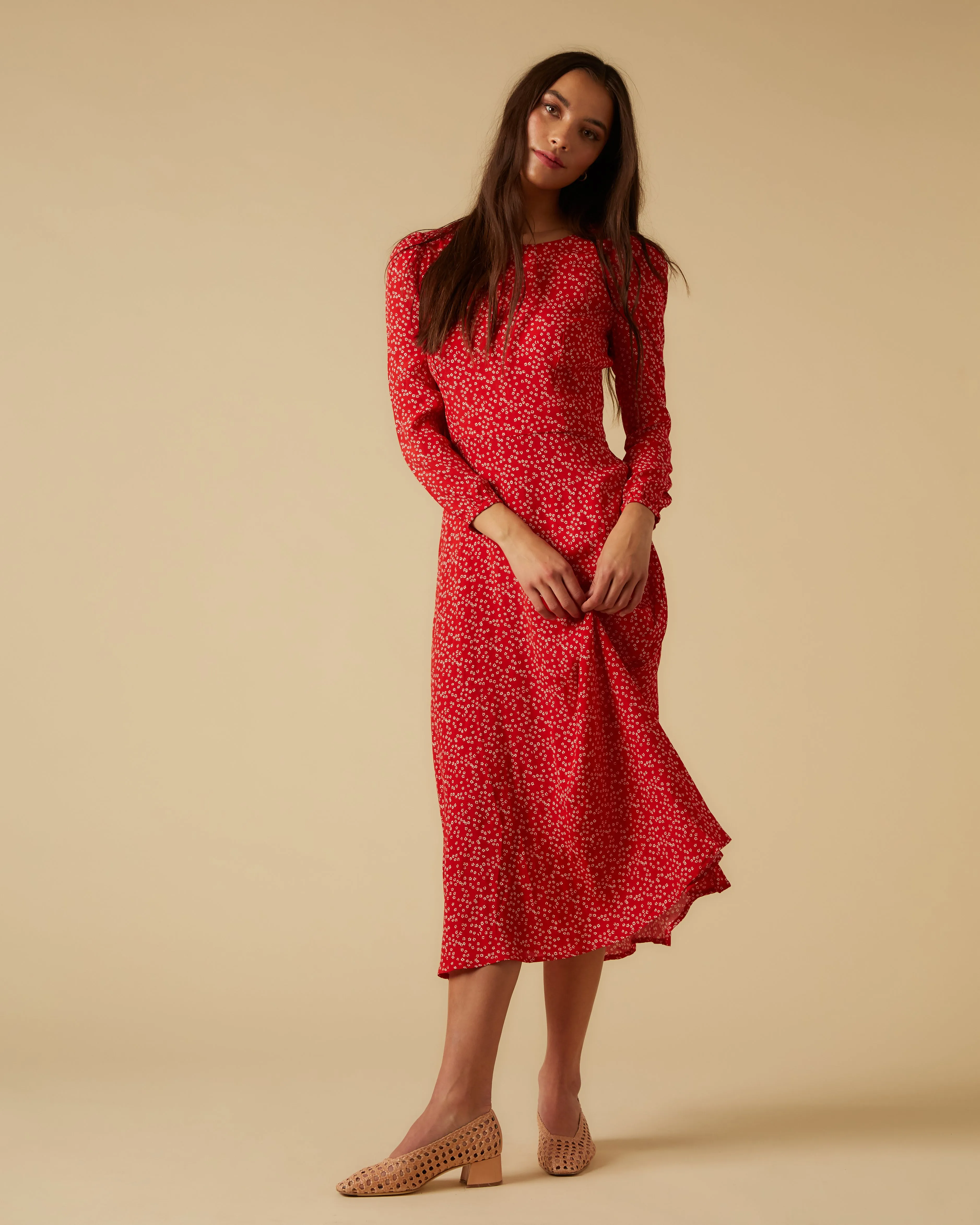 Marisol dress, Red Micro Ditsy