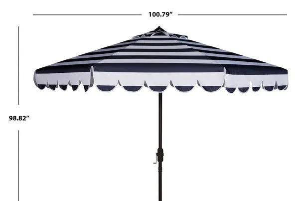 Maui Single Scallop Striped 9ft Crank Auto Tilt Umbrella Design: PAT8011C