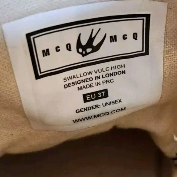 MCQ By Alexander McQueen Swallow Vulc High Top Sneakers Shoes