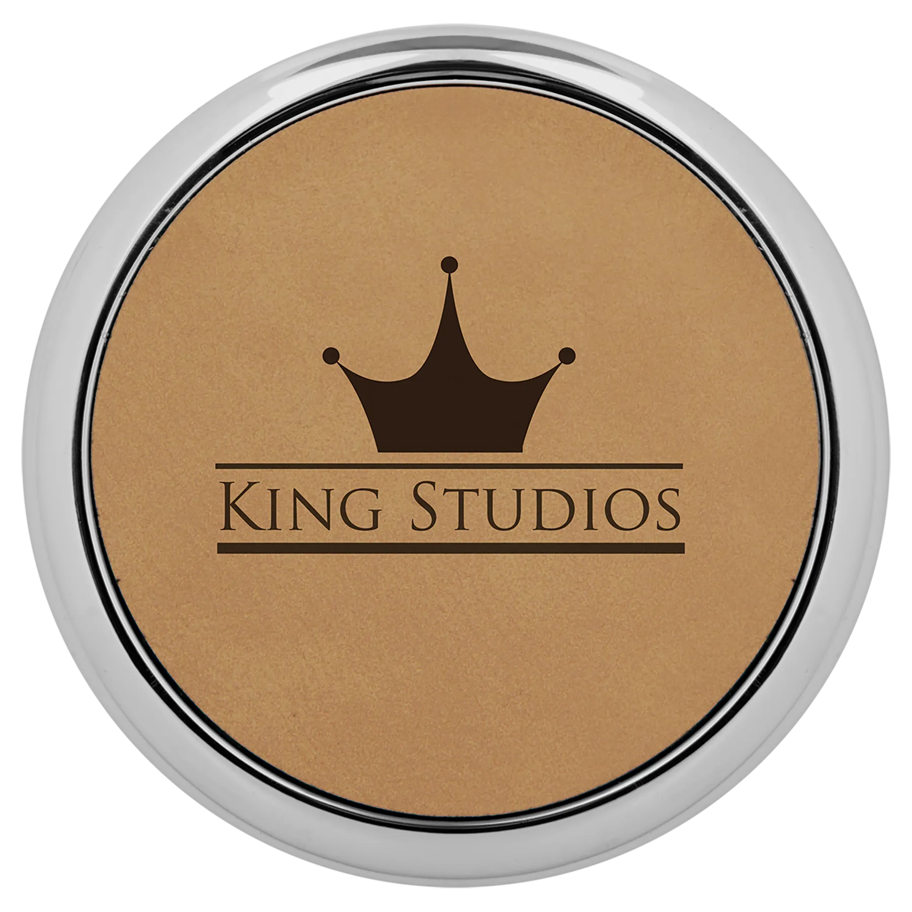 Metallic Edge Leatherette Engraved 4 Coaster Set