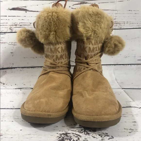 Michael Kors boots with pom poms youth Size 3