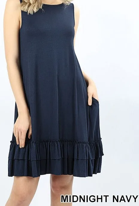 Midnight Bottom Ruffle Tank