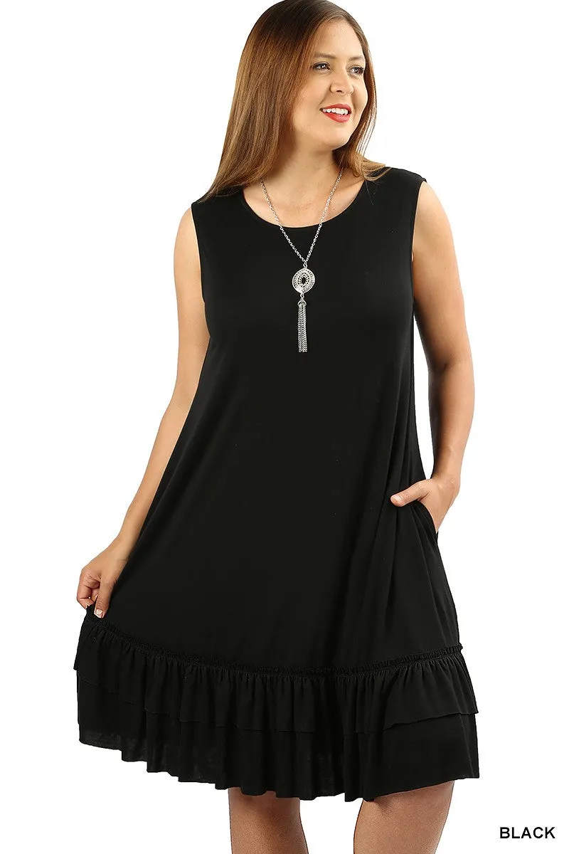 Midnight Bottom Ruffle Tank