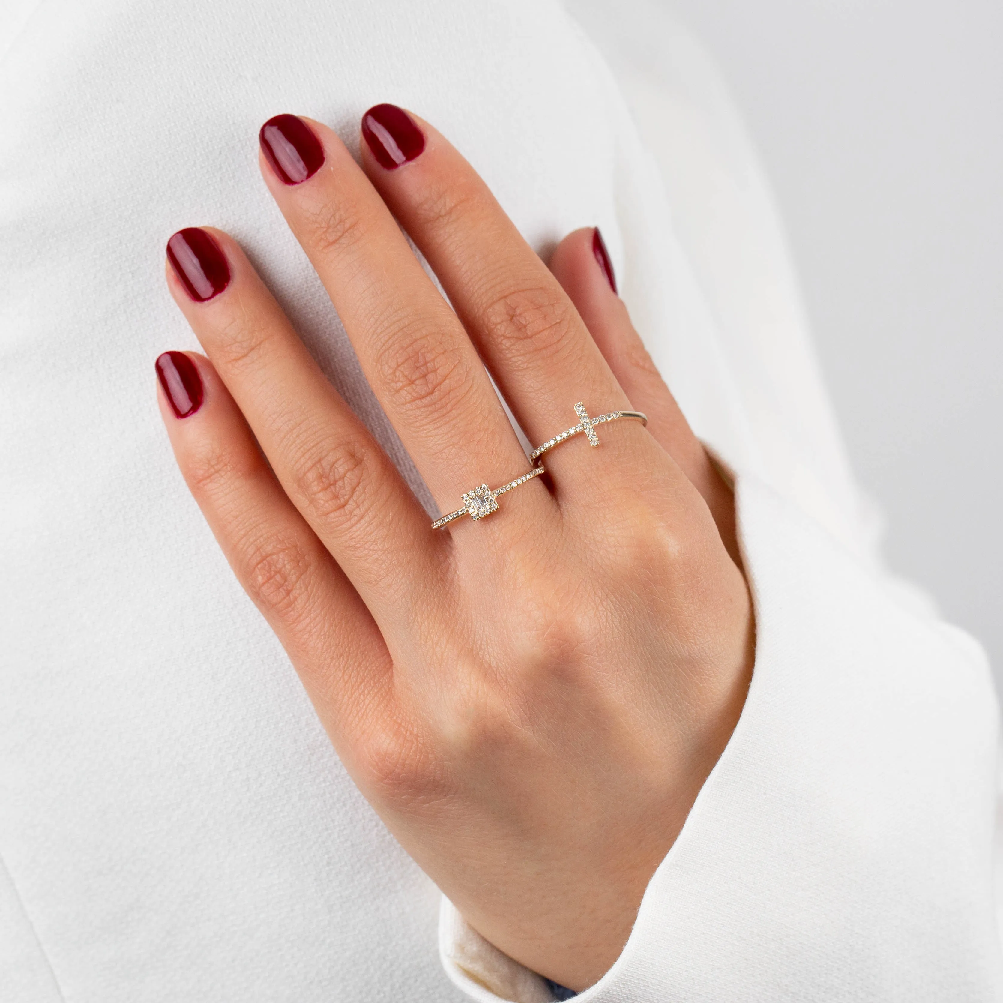Mini Diamond Illusion Ring 14K