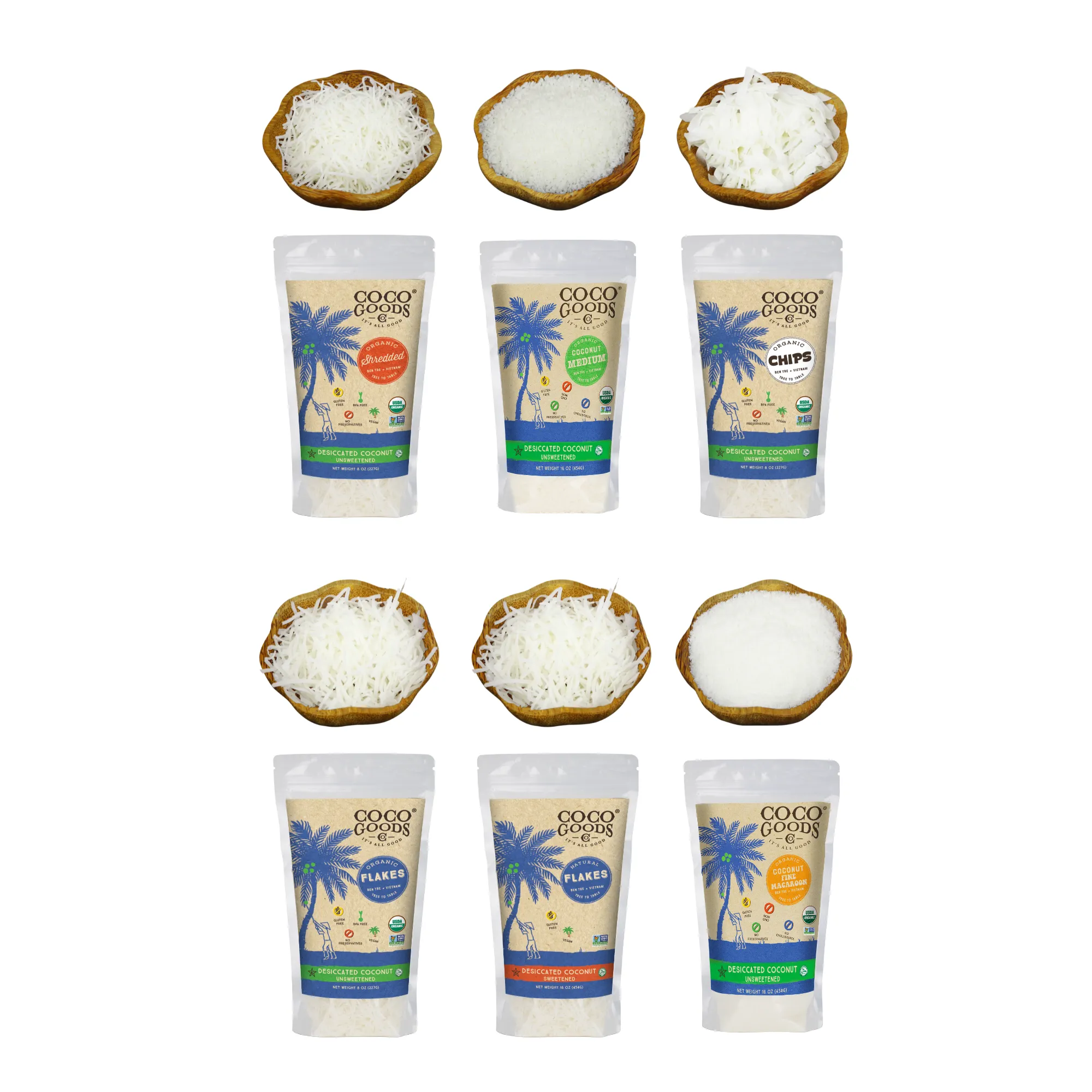 Natural Desiccated Coconut, Sweetened Flakes 16 oz, 2 Pack