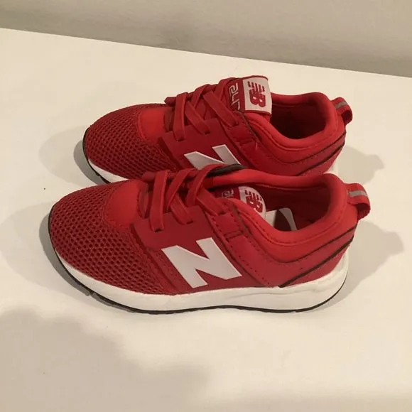 New Balance Classic 247 Sneakers Slip On Red White Toddler Size 6