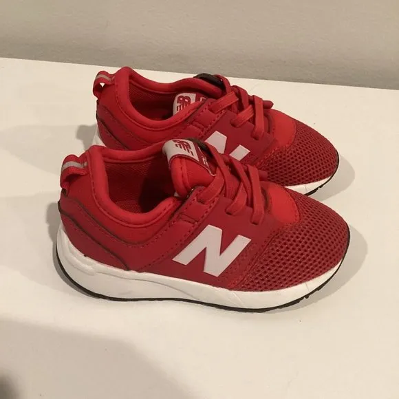 New Balance Classic 247 Sneakers Slip On Red White Toddler Size 6