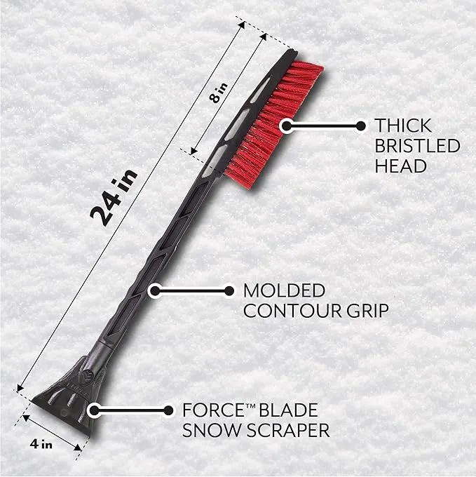New Hopkins 523 Mallory 24" Slimline Snow Brush, BLUE! The unbreakable scraper makes quick work of ice on any windshield.