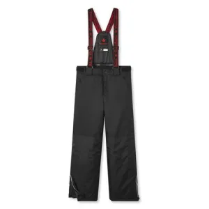 New Kids Unisex Canadiana Snow pants in black with removable suspenders, Sz 2T