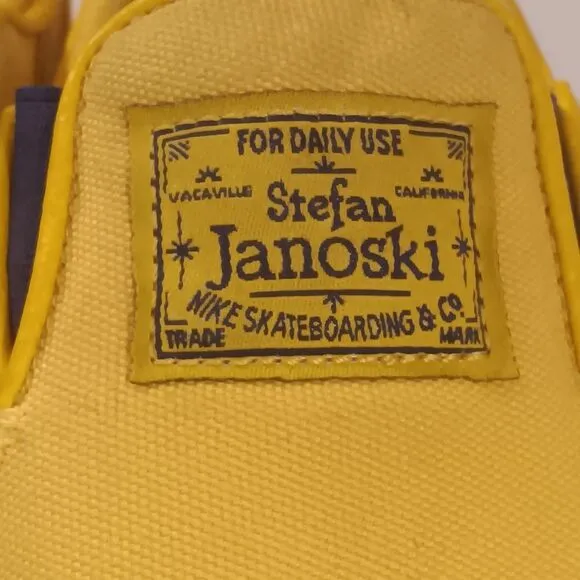 Nike Mens Stephan Janoski Yellow Skate Boarding Slip On Sneakers 6Y