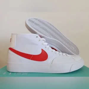 Nike SB BLZR Court Mid Skate Sneakers W 7 M 5.5 White and Red