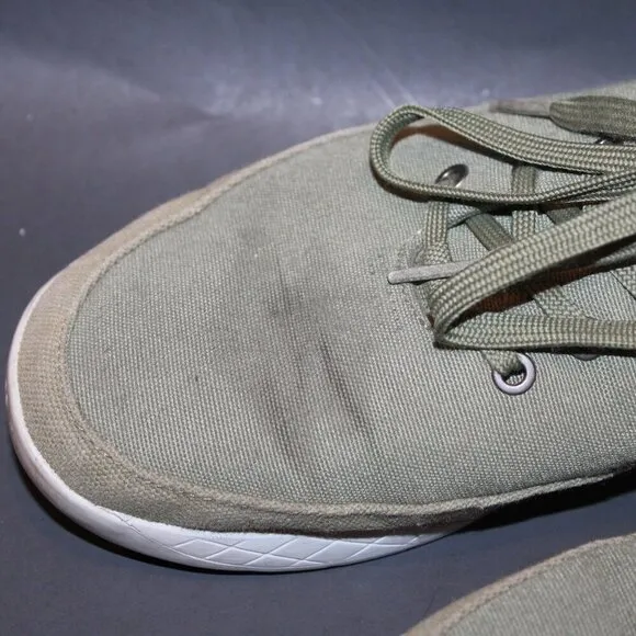 NoBull men’s size 12.5 olive military green sneakers mark shown on one shoe