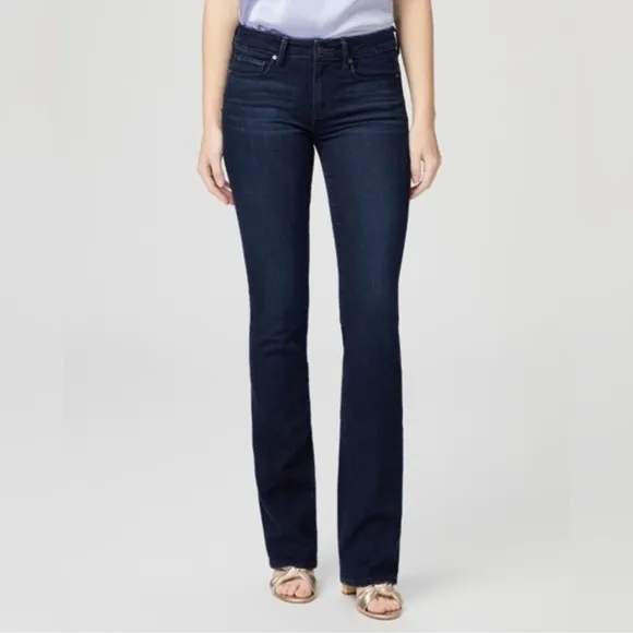 NWOT - PAIGE Dark Blue Jeans High Rise Manhattan Straight Leg 31
