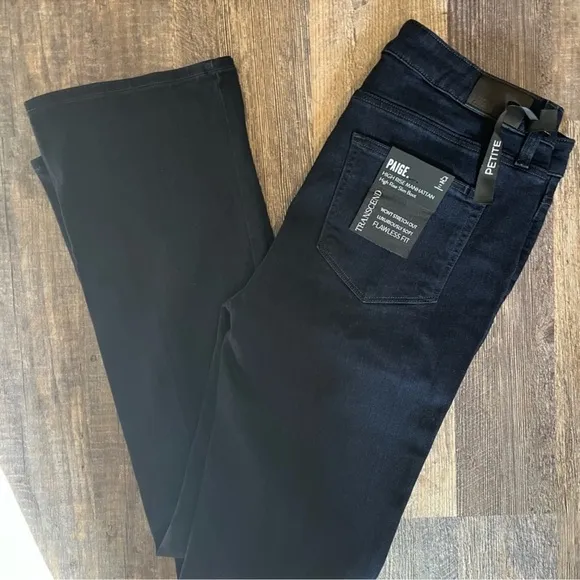 NWOT - PAIGE Dark Blue Jeans High Rise Manhattan Straight Leg 31