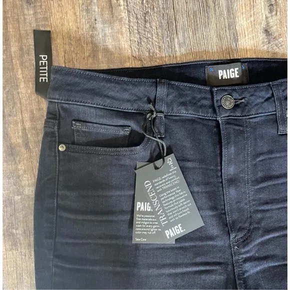NWOT - PAIGE Dark Blue Jeans High Rise Manhattan Straight Leg 31