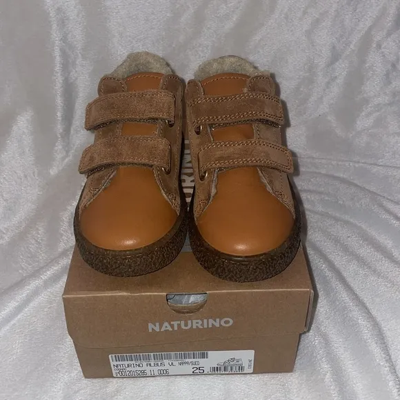 NWT NATURINO ALBUS VL Wool-lined sneakers in Cognac