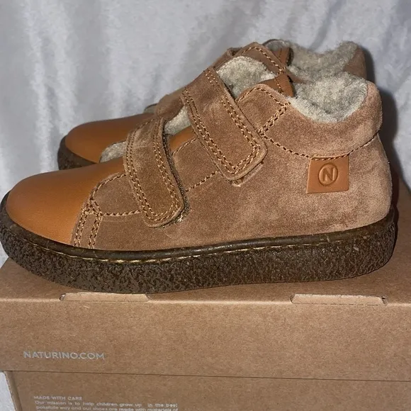 NWT NATURINO ALBUS VL Wool-lined sneakers in Cognac