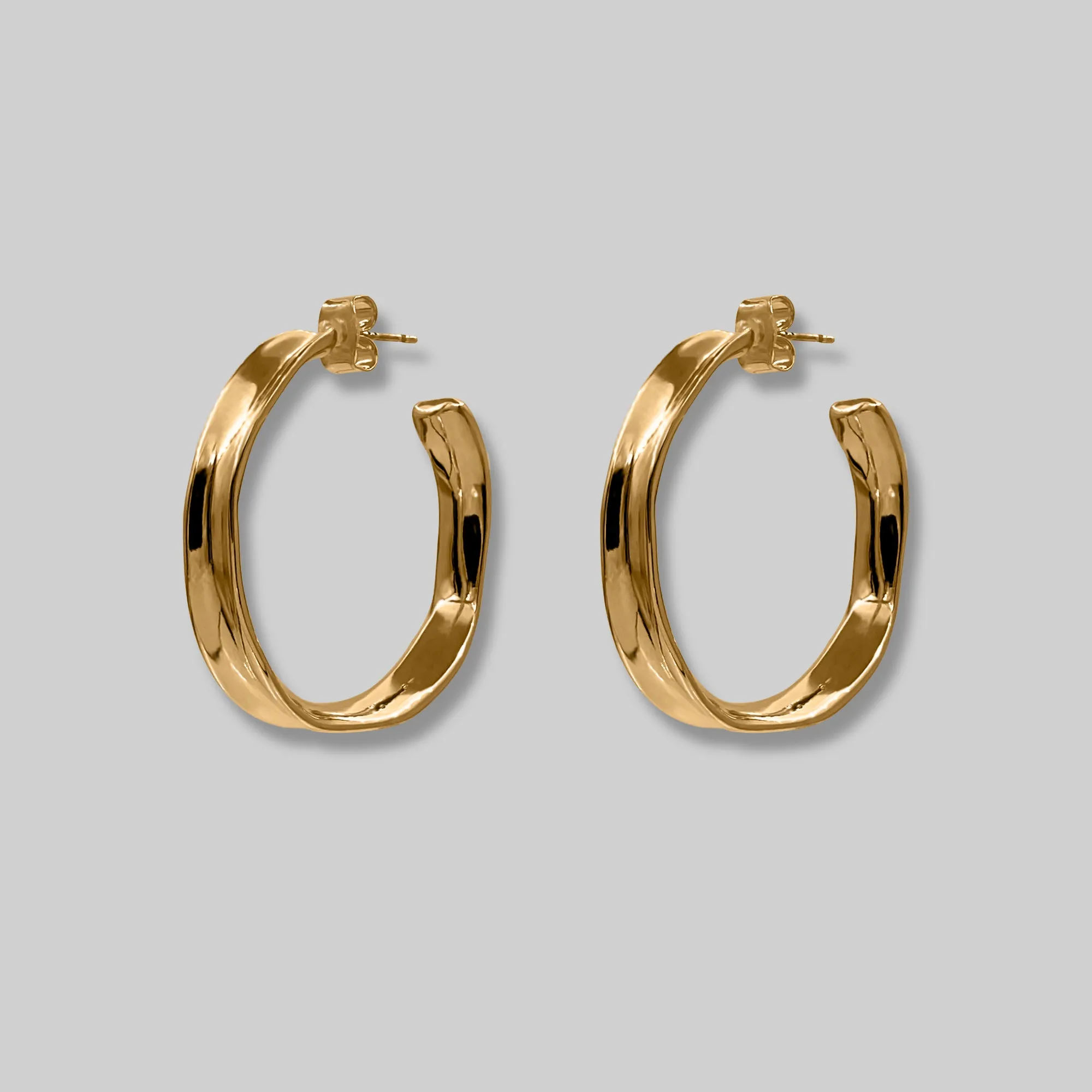 Organic Wide Hoop Earrings