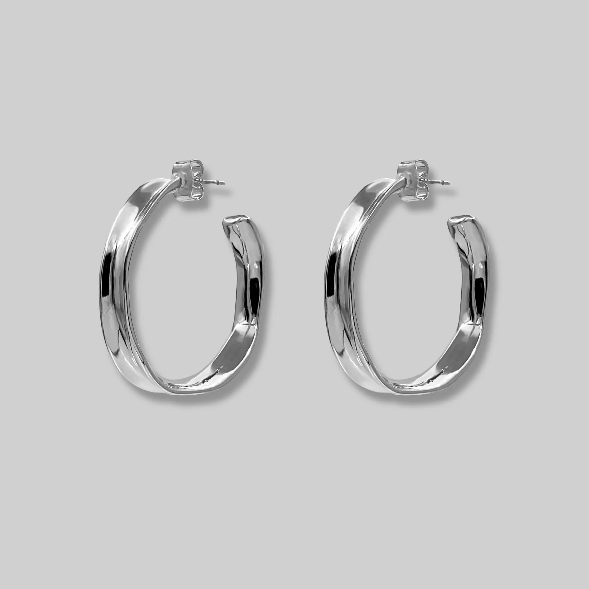 Organic Wide Hoop Earrings