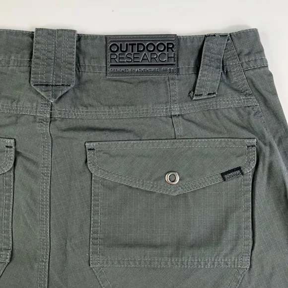 Outdoor Research Womens Wallflower Bermuda Shorts Charcoal Windowpane 6 New