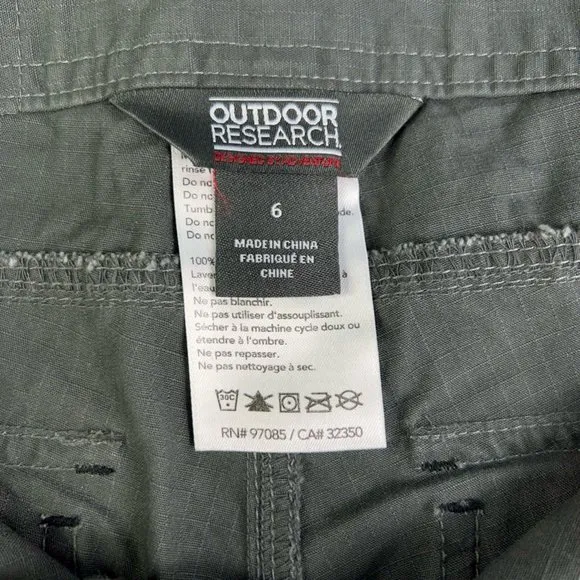 Outdoor Research Womens Wallflower Bermuda Shorts Charcoal Windowpane 6 New