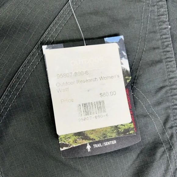Outdoor Research Womens Wallflower Bermuda Shorts Charcoal Windowpane 6 New