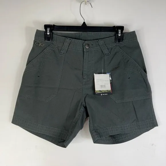 Outdoor Research Womens Wallflower Bermuda Shorts Charcoal Windowpane 6 New