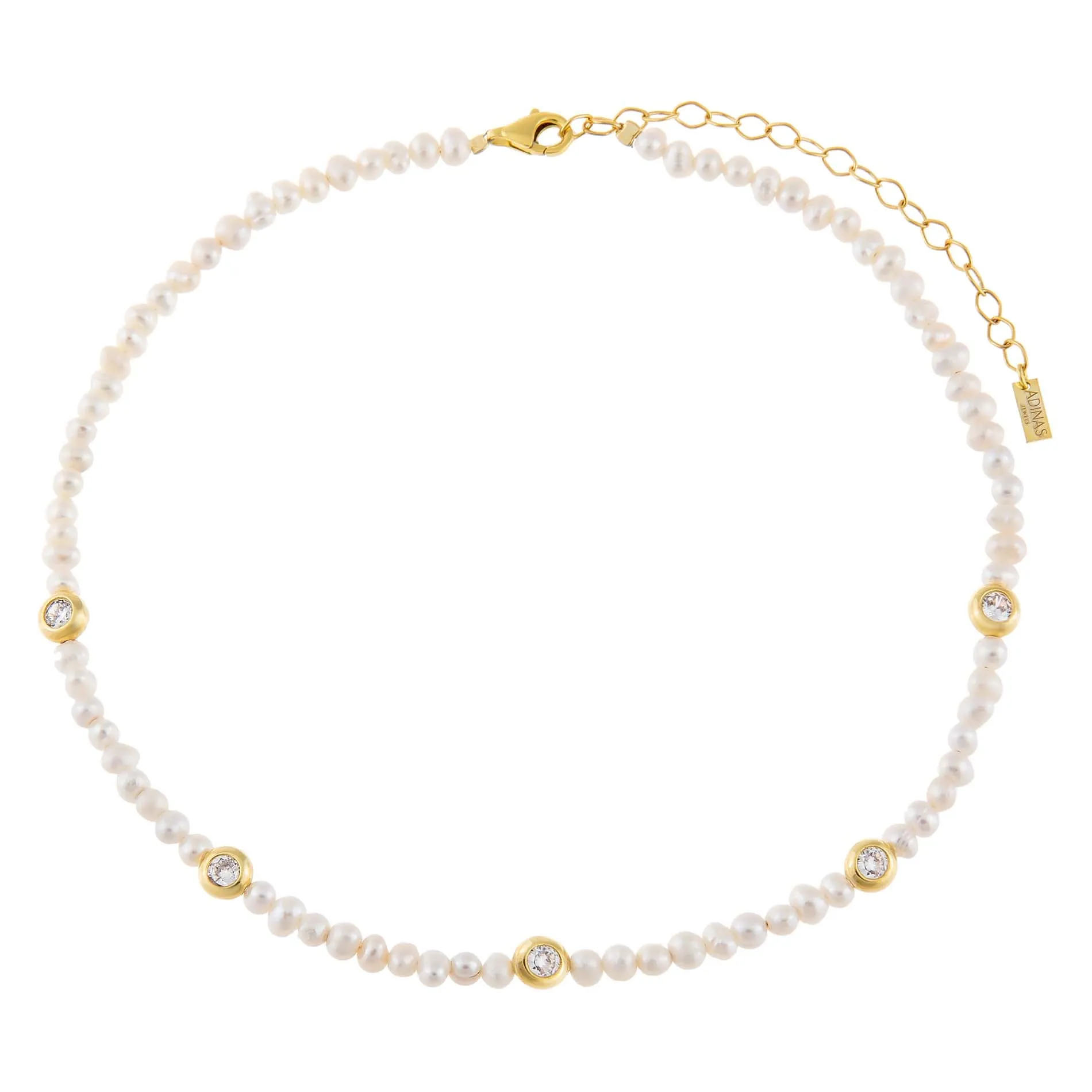 Pearl CZ Multi Bezel Choker