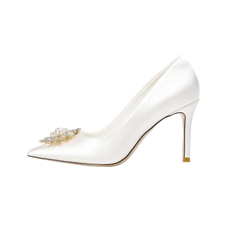 Petite Size 1 Silk Stain Heels For Small Feet ES61