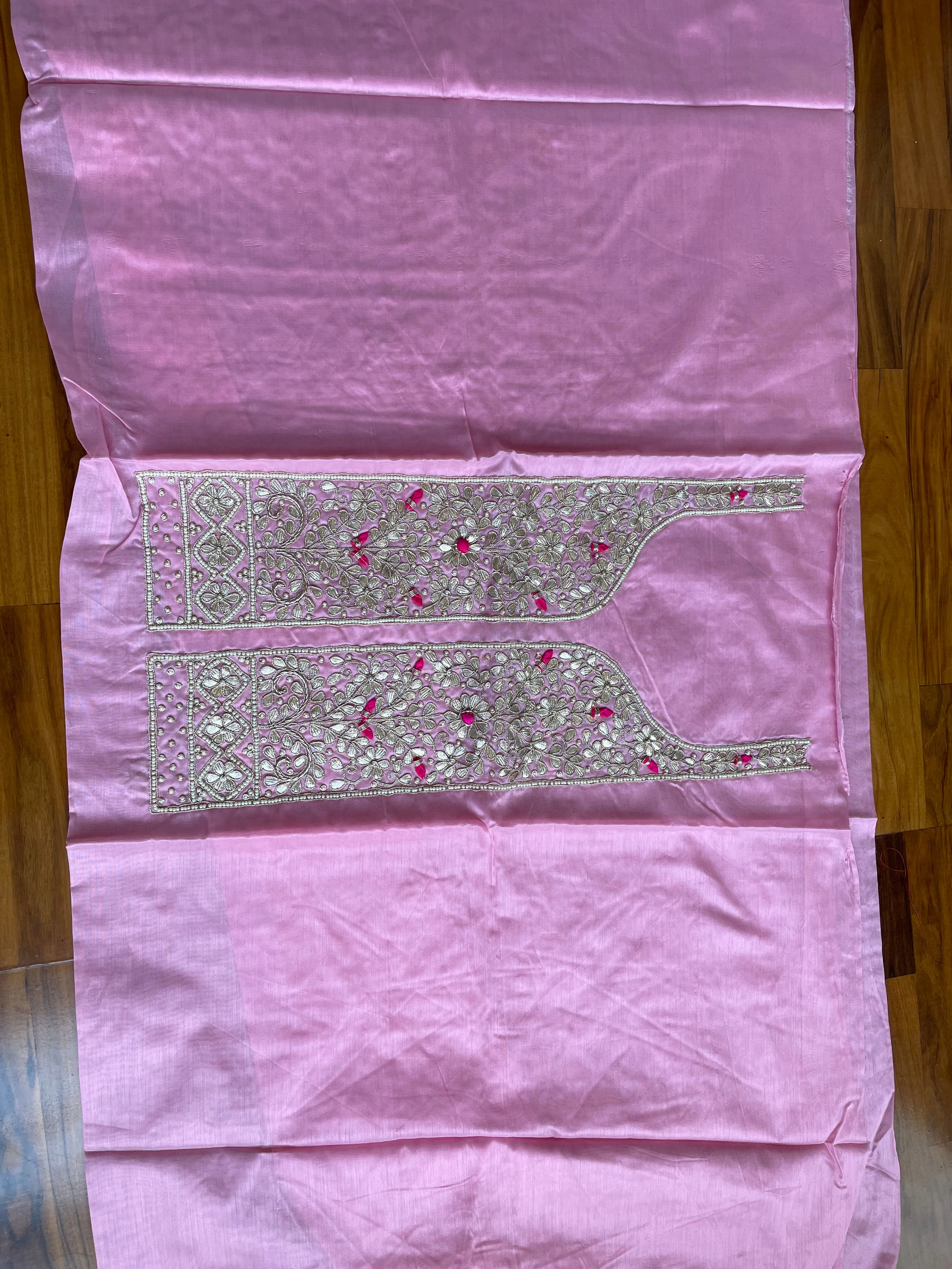 Pink Gota Patti Chanderi Kurti