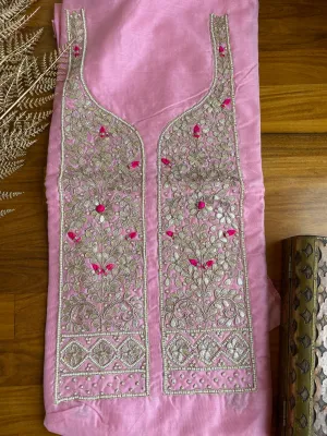 Pink Gota Patti Chanderi Kurti