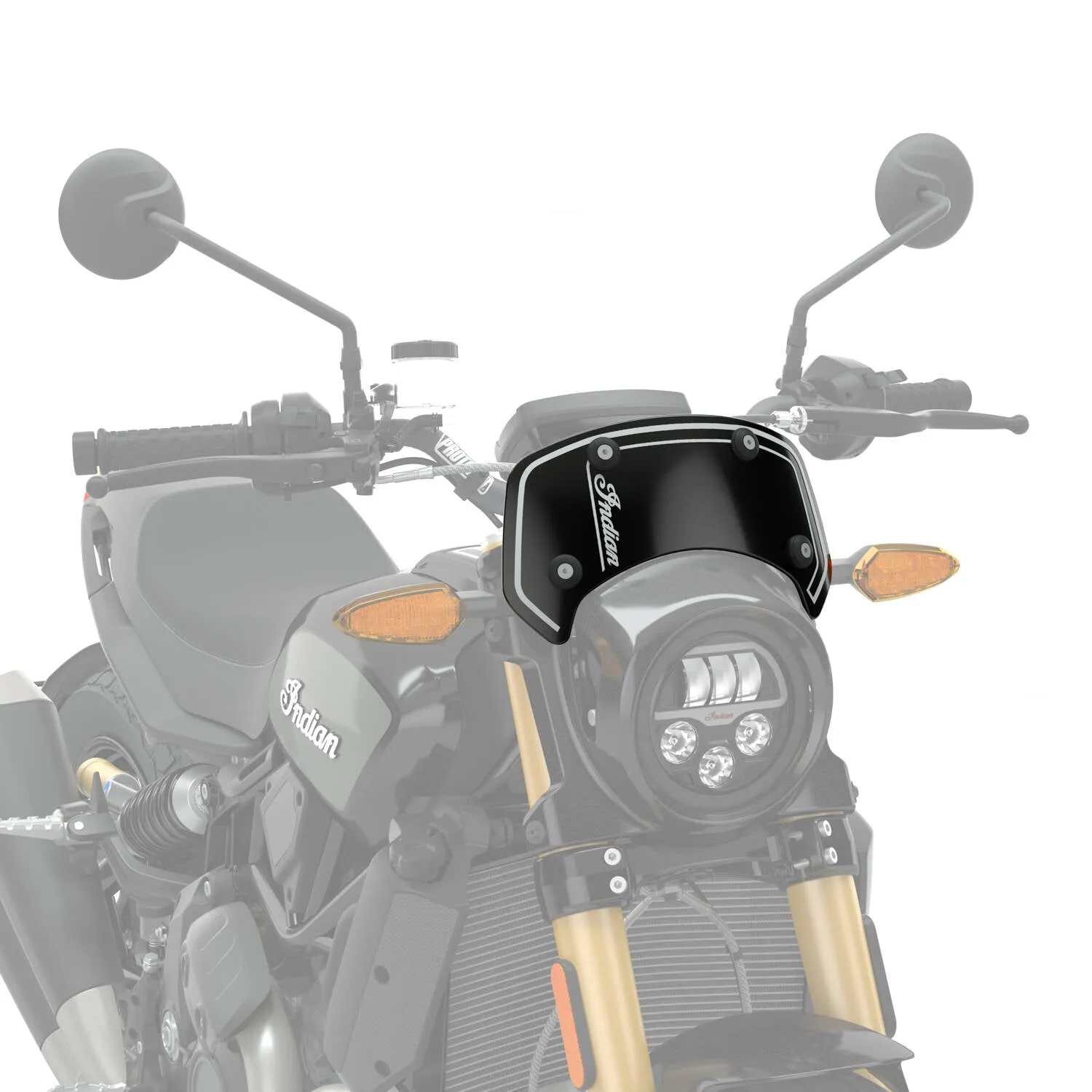 Polycarbonate Low Windshield with Headlight Cowl, Clear