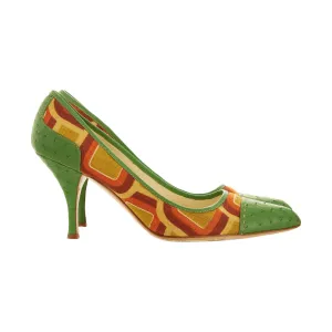 Prada Multicolor Geometric Print Heels